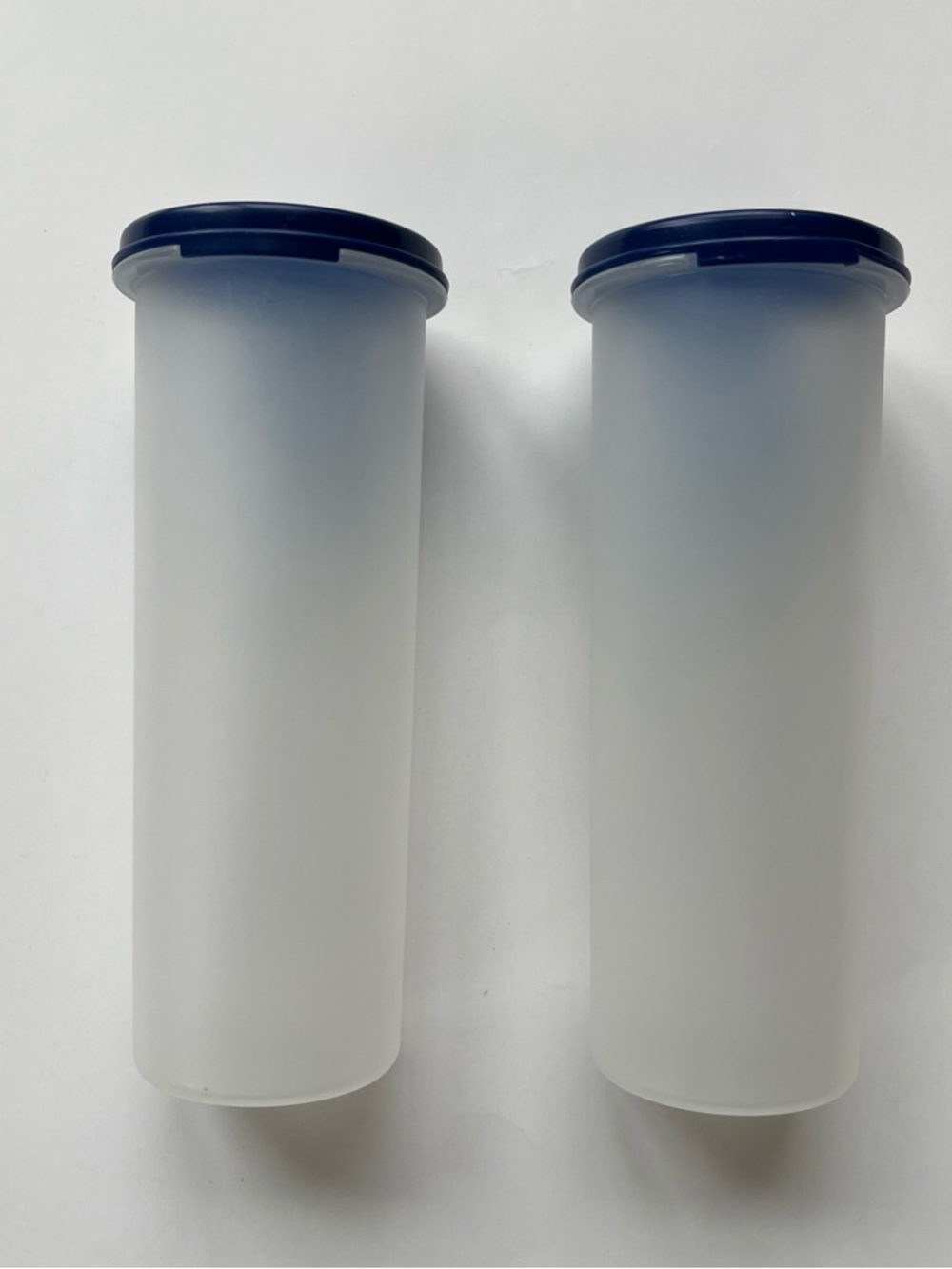 Tupperware Frosted Storage Containers with Blue Lids - Set of 2